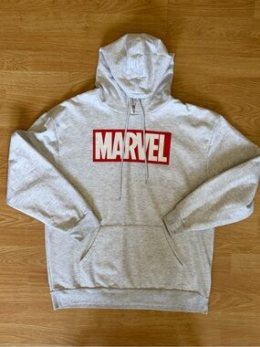 Marvel Comic Group Gray Pullover Hoodie - Men's Casual Sweatshirt Superhero LG